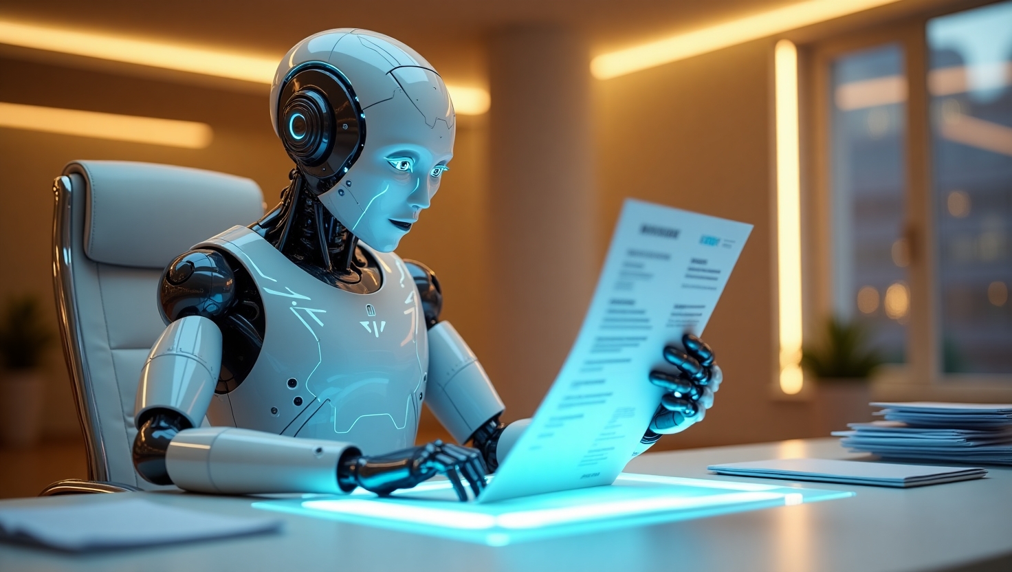 Personne passant un test de compétences en ligne avec intelligence artificielle